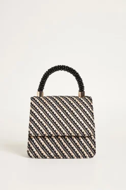 Borsa a mano intrecciata - Nero Beige