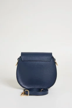 Borsa arrotondata in pelle - Blu