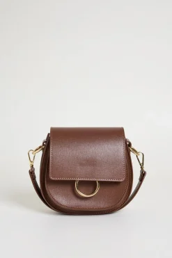 Borsa arrotondata in pelle - Marrone