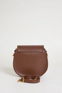 Borsa arrotondata in pelle - Marrone