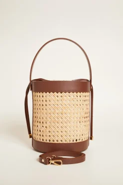 Borsa a secchiello in paglia - Beige