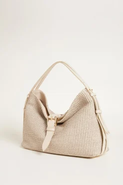 Borsa a spalla in paglia - Beige