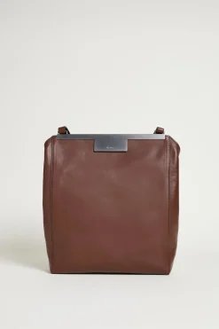 Borsa a spalla in pelle naturale - Marrone