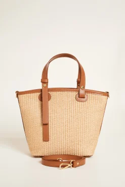 Borsa a tracolla in paglia - Beige