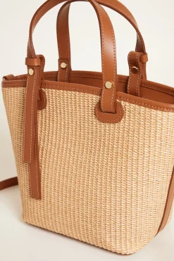 Borsa a tracolla in paglia - Beige
