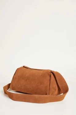 Borsa a tracolla in pelle scamosciata - Marrone