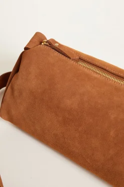 Borsa a tracolla in pelle scamosciata - Marrone