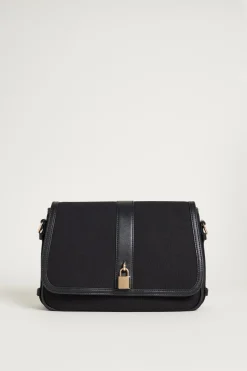 Borsa a tracolla in tela - Nero