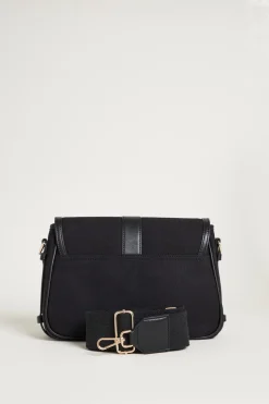Borsa a tracolla in tela - Nero