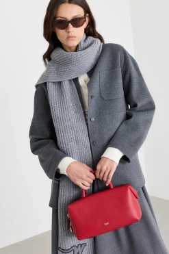 Borsa bauletto in pelle - Rosso