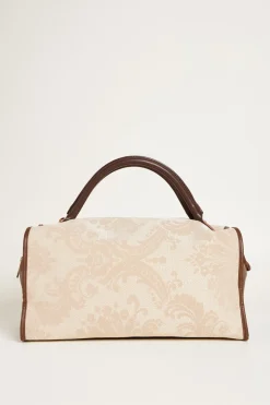 Borsa bauletto in tessuto jacquard - Rosa Bianco