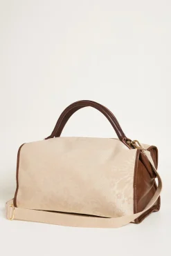 Borsa bauletto in tessuto jacquard - Rosa Bianco