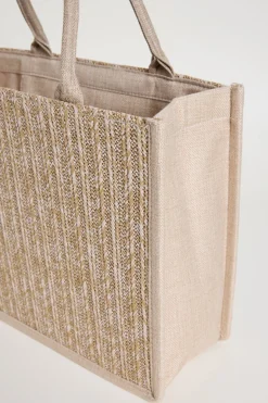 Borsa con motivi in rilievo - Beige