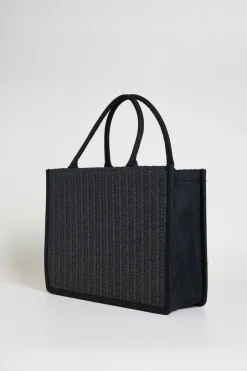 Borsa con motivi in rilievo - Nero