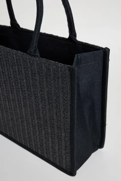 Borsa con motivi in rilievo - Nero