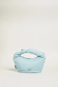 Borsa imbottita con strass - Azzurro Pastello