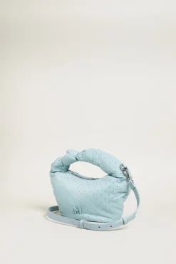 Borsa imbottita con strass - Azzurro Pastello