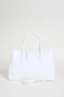 Borsa in pelle bottalata - Bianco