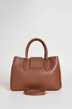 Borsa in pelle bottalata - Marrone