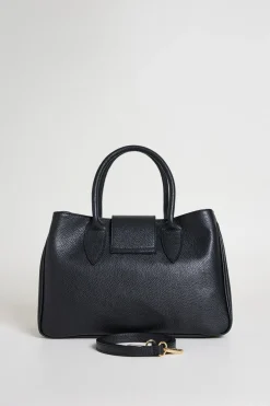 Borsa in pelle bottalata - Nero