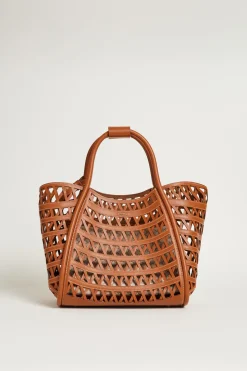 Borsa in pelle intrecciata - Marrone