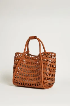 Borsa in pelle intrecciata - Marrone