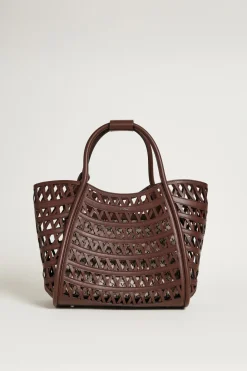 Borsa in pelle intrecciata - Marrone Scuro