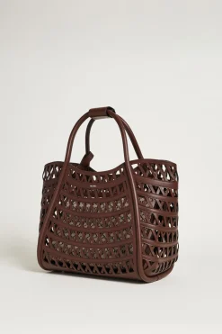 Borsa in pelle intrecciata - Marrone Scuro