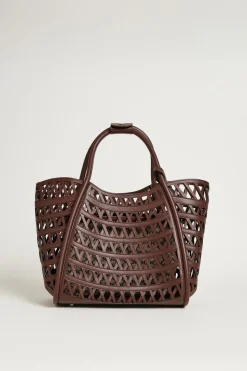 Borsa in pelle intrecciata - Marrone Scuro