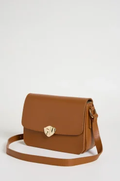 Borsa in pelle saffiano a tracolla - Marrone