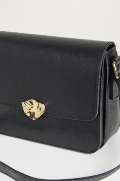 Borsa in pelle saffiano a tracolla - Nero
