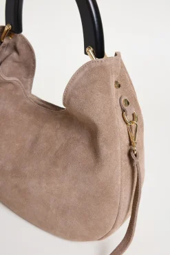 Borsa in pelle scamosciata - Camello