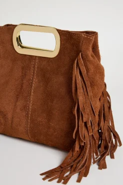 Borsa in pelle scamosciata - Marrone