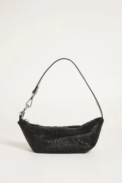 Borsa in rete di strass - Nero