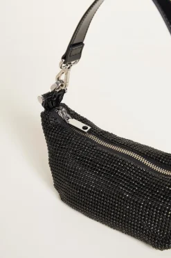 Borsa in rete di strass - Nero