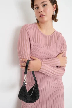 Borsa in rete di strass - Nero