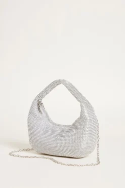Borsa in rete strass - Argento