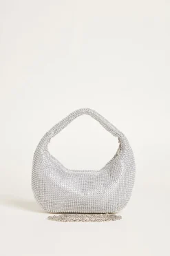 Borsa in rete strass - Argento