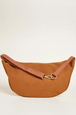 Borsa in tessuto dal finish vellutato - Marrone