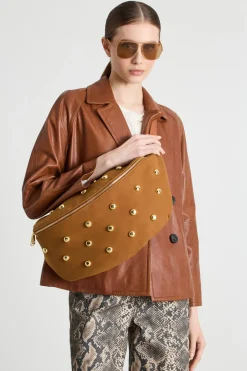 Borsa in tessuto dal finish vellutato - Marrone