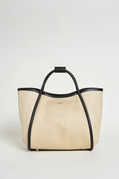 Borsa in tessuto effetto rafia - Beige