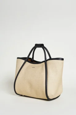 Borsa in tessuto effetto rafia - Beige