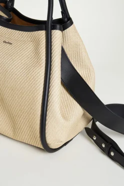 Borsa in tessuto effetto rafia - Beige