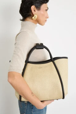 Borsa in tessuto effetto rafia - Beige