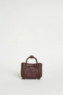 Borsa mini effetto rafia - Marrone