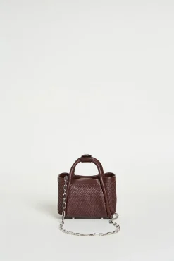 Borsa mini effetto rafia - Marrone
