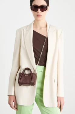 Borsa mini effetto rafia - Marrone