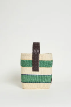 Borsa piccola in corda naturale - Verde Bianco