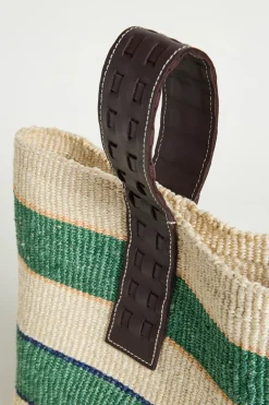 Borsa piccola in corda naturale - Verde Bianco