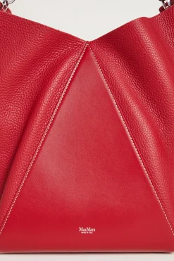 Borsa secchiello grande con manico in corda - Rosso
